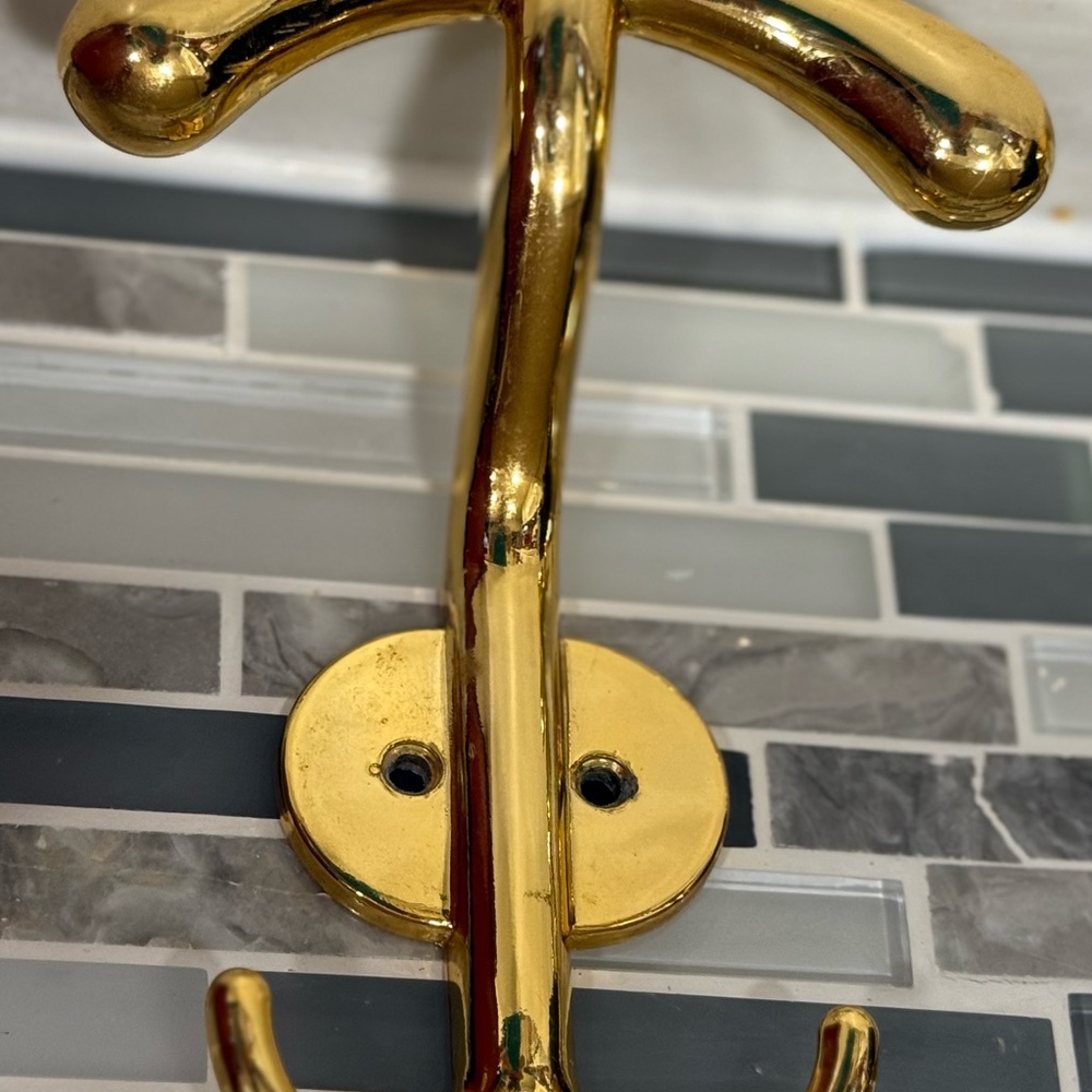 Vintage Italian Gold Metal Hotel
Coat Hook 1980’s